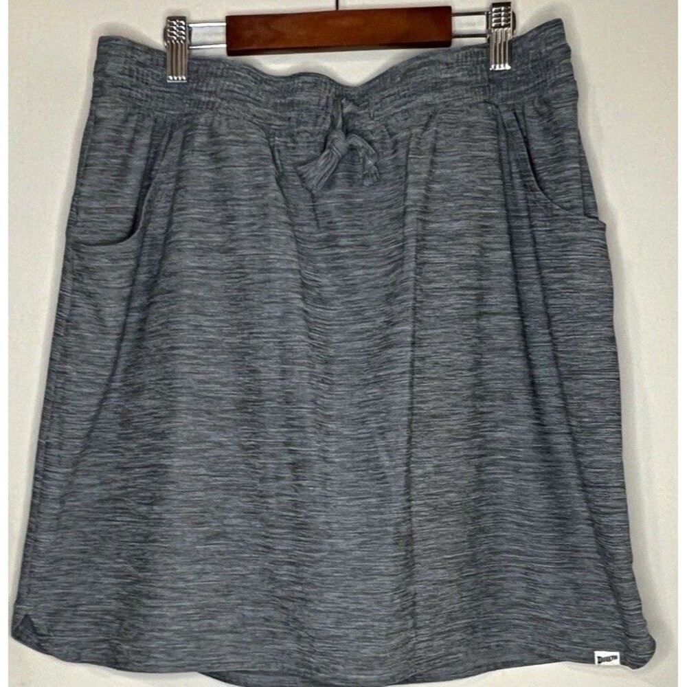 Duluth Trading Co Heathered Gray Golf/Tennis Skort Pockets Stretch Sz L